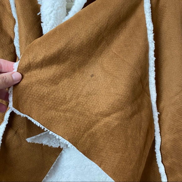 Chataeuamour Sz Medium faux suede leather sherpa women's sleeveless vest New - Picture 8 of 10